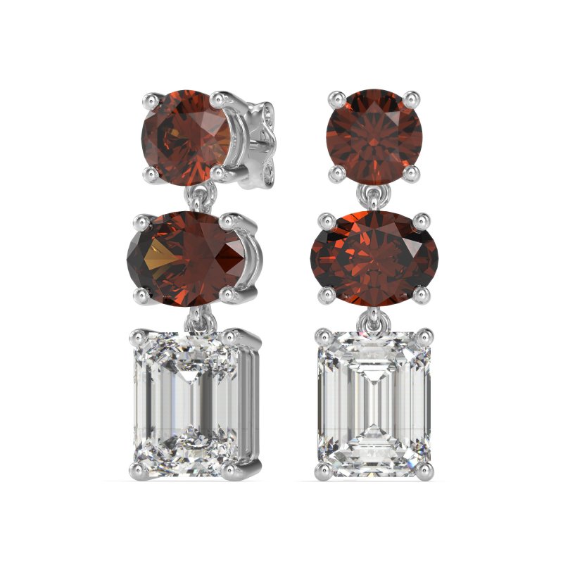 Three-Stone Dangle Earrings