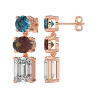 Three-Stone Dangle Earrings