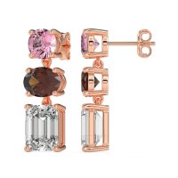 Three-Stone Dangle Earrings