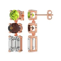 Three-Stone Dangle Earrings