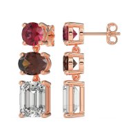 Three-Stone Dangle Earrings