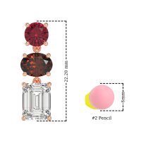 Three-Stone Dangle Earrings