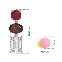 Three-Stone Dangle Earrings