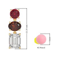 Three-Stone Dangle Earrings