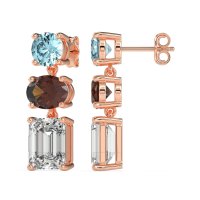 Three-Stone Dangle Earrings