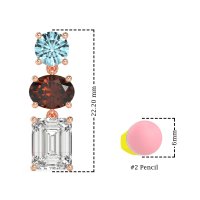 Three-Stone Dangle Earrings