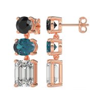 Three-Stone Dangle Earrings