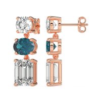 Three-Stone Dangle Earrings