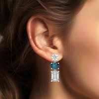 Three-Stone Dangle Earrings