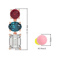 Three-Stone Dangle Earrings