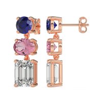 Three-Stone Dangle Earrings