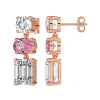 Three-Stone Dangle Earrings