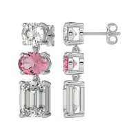 Three-Stone Dangle Earrings