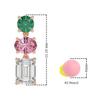Three-Stone Dangle Earrings