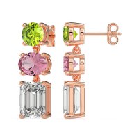 Three-Stone Dangle Earrings