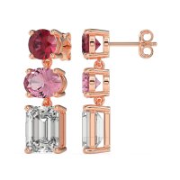 Three-Stone Dangle Earrings