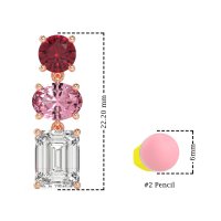 Three-Stone Dangle Earrings