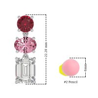 Three-Stone Dangle Earrings