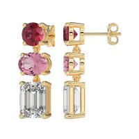 Three-Stone Dangle Earrings
