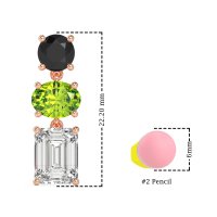 Three-Stone Dangle Earrings
