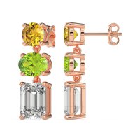 Three-Stone Dangle Earrings