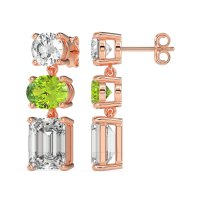 Three-Stone Dangle Earrings