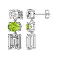 Three-Stone Dangle Earrings