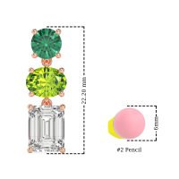 Three-Stone Dangle Earrings