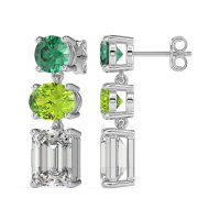 Three-Stone Dangle Earrings