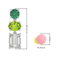Three-Stone Dangle Earrings