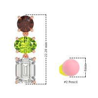 Three-Stone Dangle Earrings