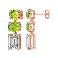 Three-Stone Dangle Earrings