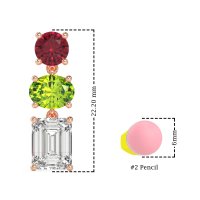 Three-Stone Dangle Earrings