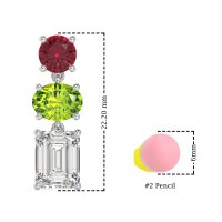 Three-Stone Dangle Earrings