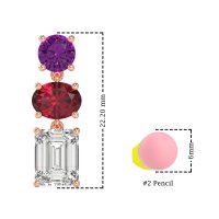 Three-Stone Dangle Earrings