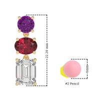Three-Stone Dangle Earrings