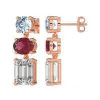 Three-Stone Dangle Earrings