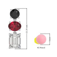 Three-Stone Dangle Earrings