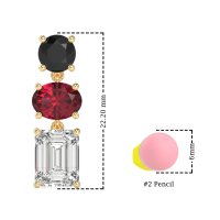Three-Stone Dangle Earrings
