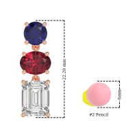 Three-Stone Dangle Earrings