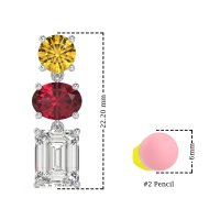 Three-Stone Dangle Earrings