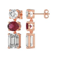 Three-Stone Dangle Earrings