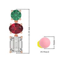 Three-Stone Dangle Earrings