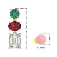 Three-Stone Dangle Earrings