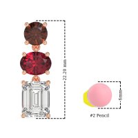 Three-Stone Dangle Earrings
