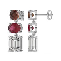 Three-Stone Dangle Earrings