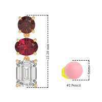 Three-Stone Dangle Earrings