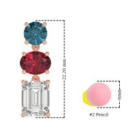 Three-Stone Dangle Earrings