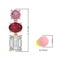 Three-Stone Dangle Earrings