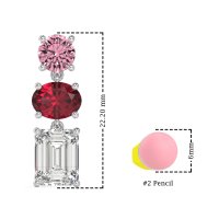 Three-Stone Dangle Earrings